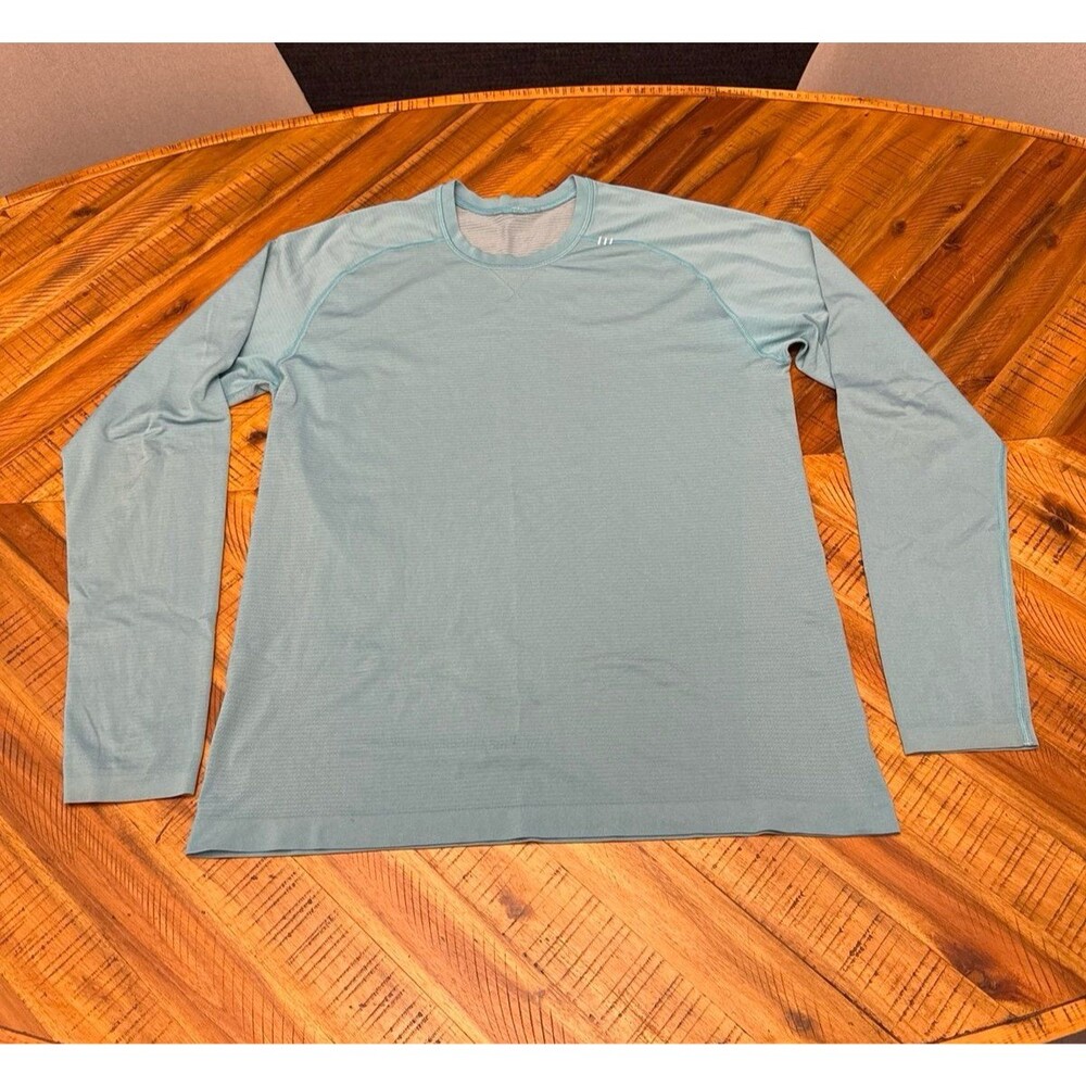 lululemon Metal Vent Tech Long Sleeve Shirt Large Teal Aqua Blue Athleisure